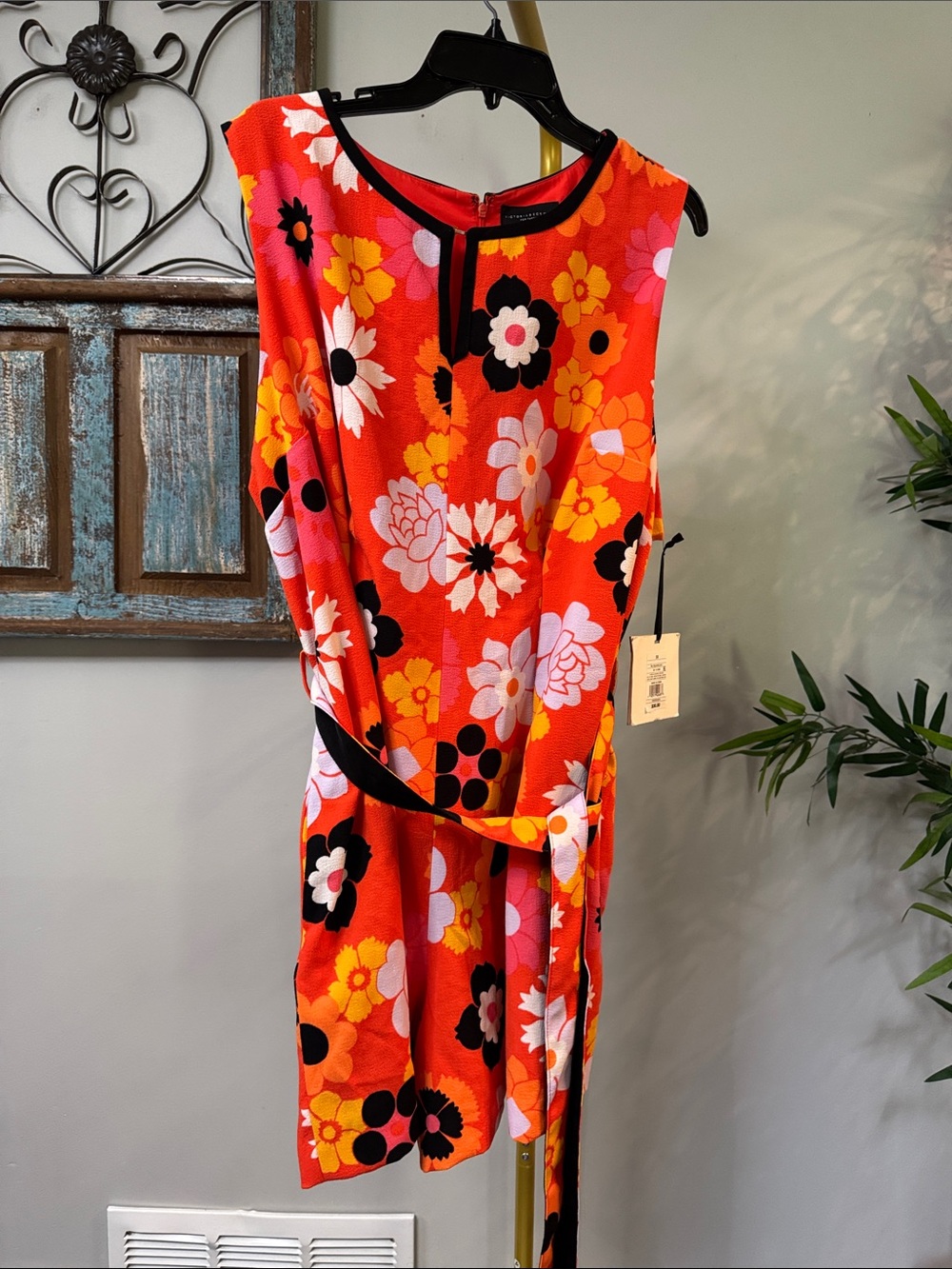 Victoria Beckham for Target Orange Floral Sleeveless Jumpsuit romper NWT 3X